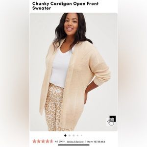 EUC torrid chunky knit open front sweater cardigan